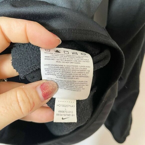 Nike Women Therma Fit Full Zip Training Hoodie Fleece Jacket Black L Long Sleeve - Picture 5 of 8